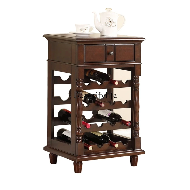 

American side cabinet European style wine cabinet dining room wine rack living room tea cabinet
