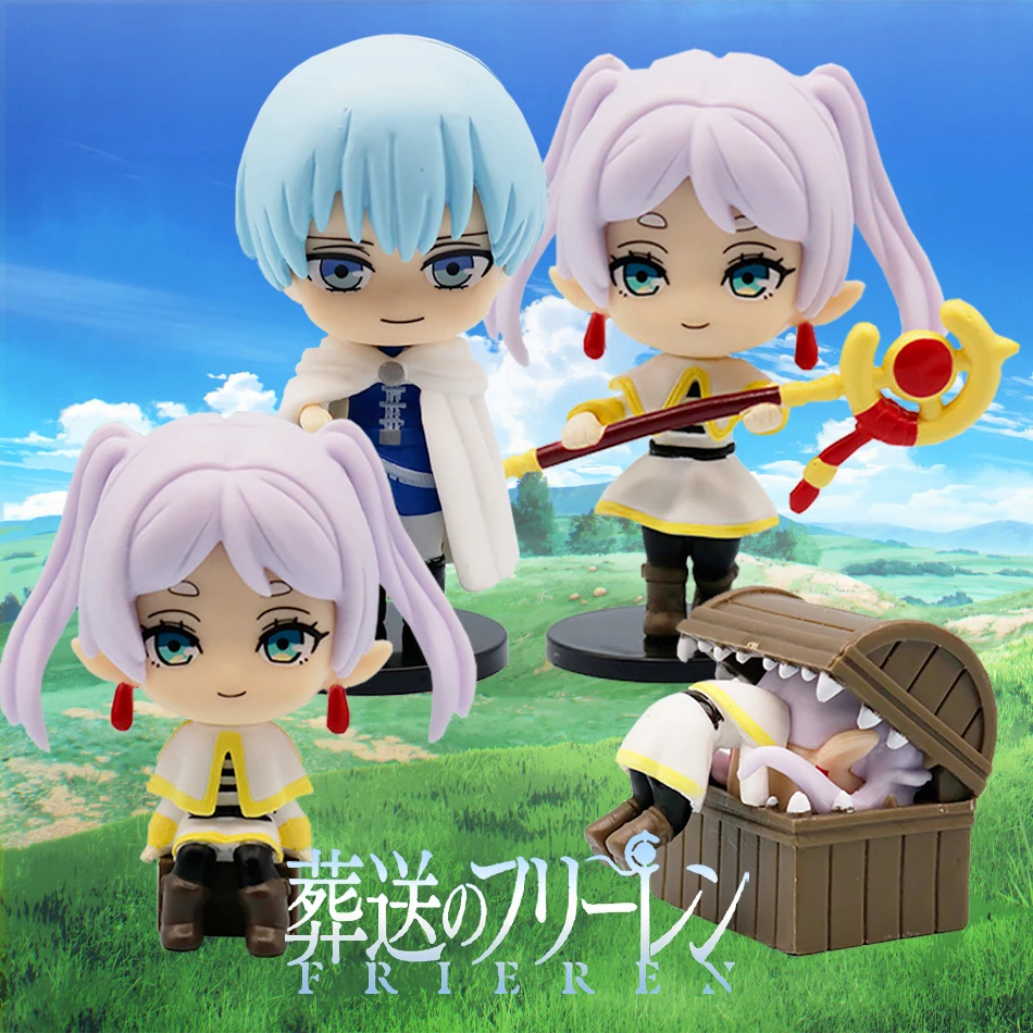 4pcs Frieren: Beyond Journey's End Anime Figure Sitting Fern Action Figures Frieren Noodle Stopper Figure Collection Model Toys