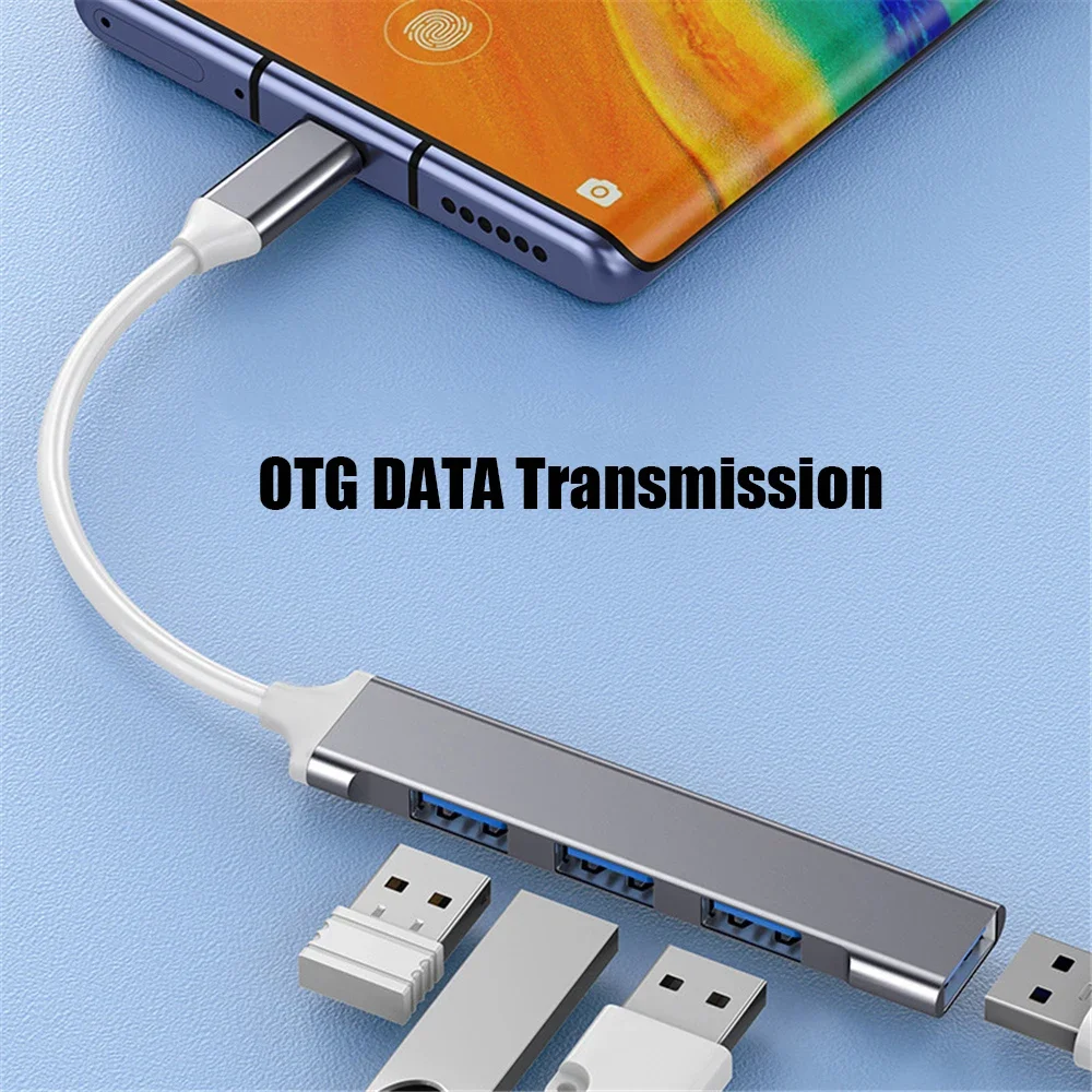 USB-Разветвитель USB Type-C 3,0, 4 порта, OTG, для HUAWEI, Xiaomi, Macbook Pro, 13, 15, Air Pro, аксессуары для компьютеров