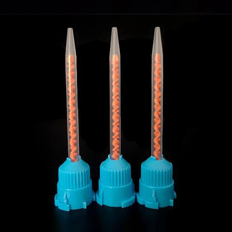 50/100pcs 10:1 Dental Impression Mixing Tips 7010 Dentistry Silicone Rubber Conveying Mixing Head Disposable Nozzles Mixing Tube