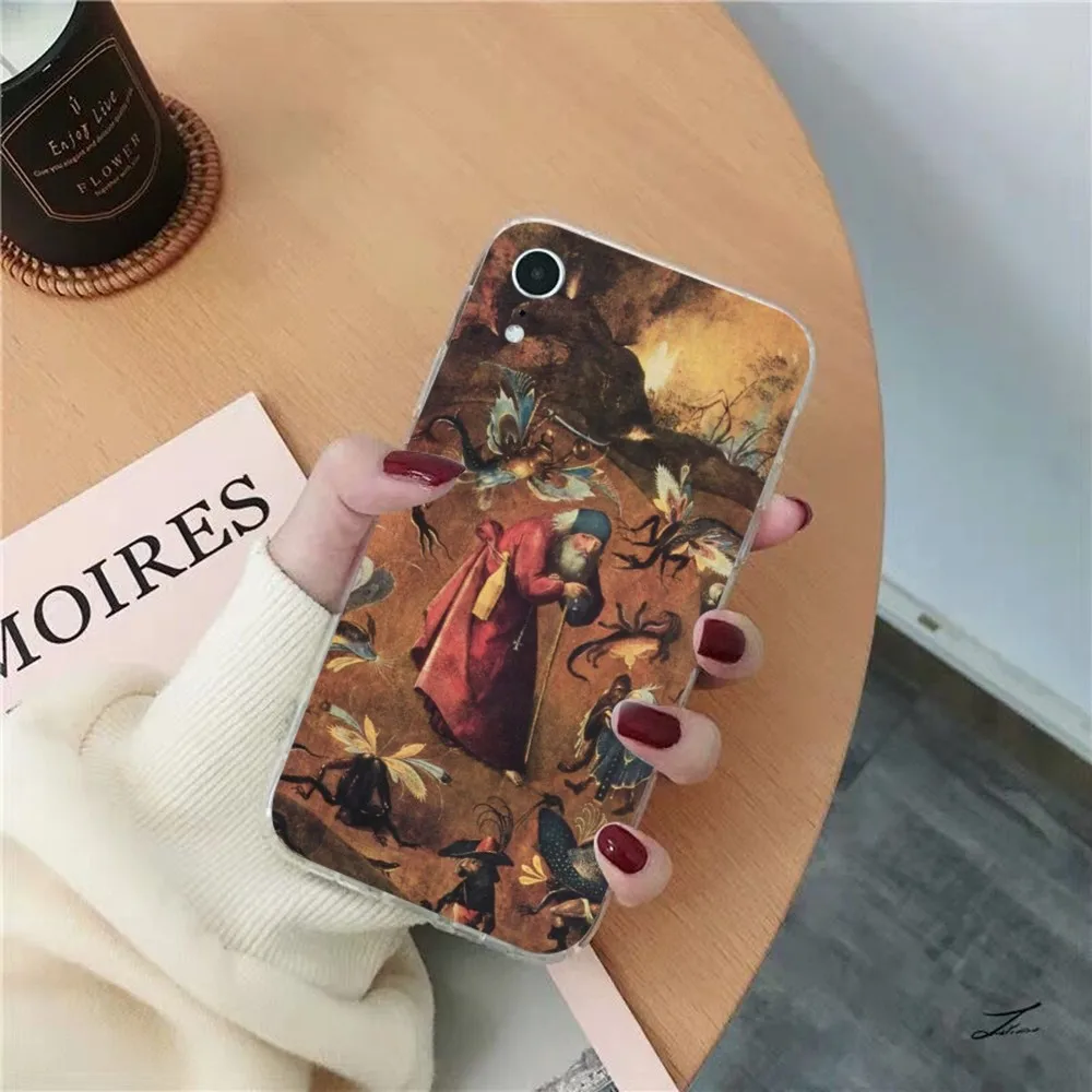 Hieronymus Bosch Art Painting Phone Case for iPhone 8 7 6 6S Plus X SE 2020 XR XS 14 11 12 13 Mini Pro Max Mobile Case