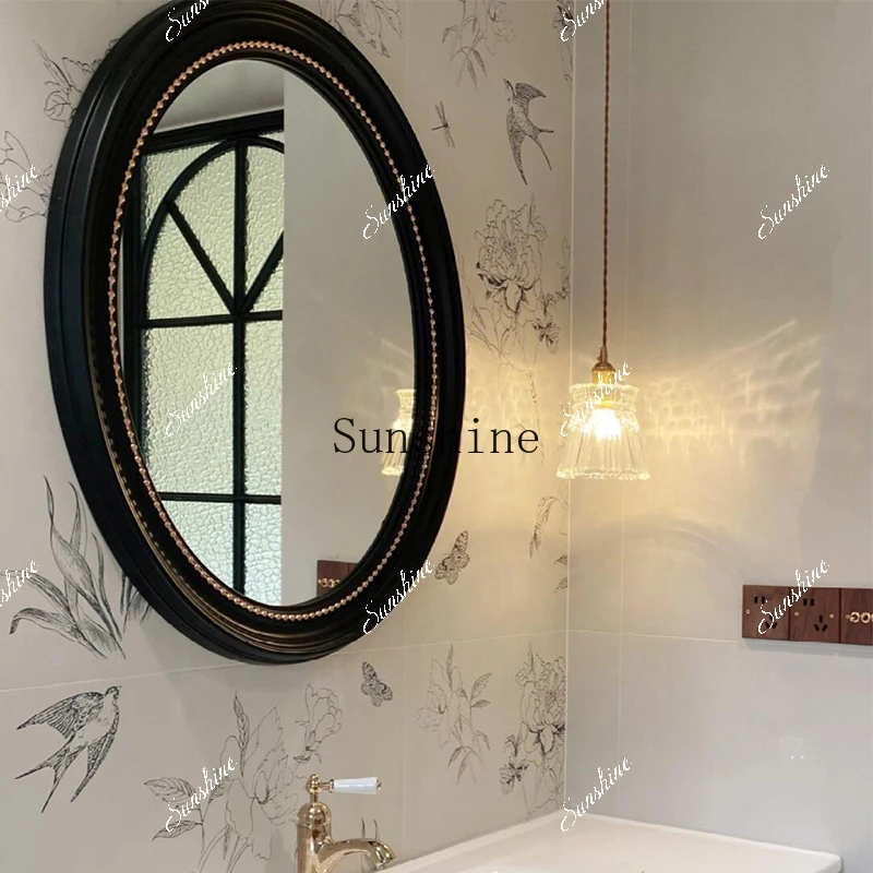 

Light luxury bathroom cabinet combination ceramic integrated basin oak paint French retro bathroom washstand FT