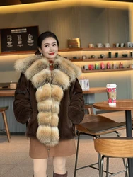 Fangtai 2024 Winter New Mink Short Fur Coat Women Luxury Outwear FemaleVest Coats Natural Real Fox Fur Jacket Free shipping spec