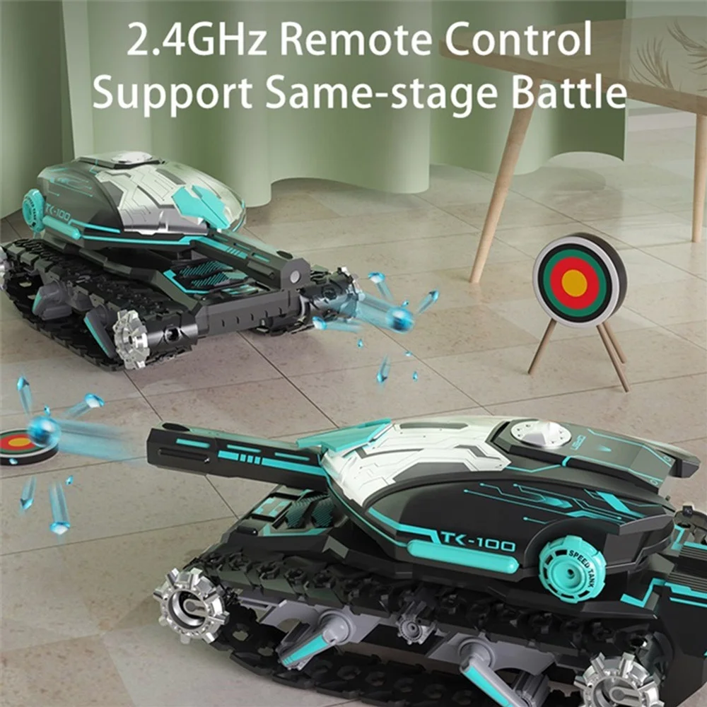 2.4G 4WD RC Tank Toy 1/16 Radio Controlled Car Remote Control Panzer Crawler Water Bomb Tanks Shooting Competition Toys For Boys