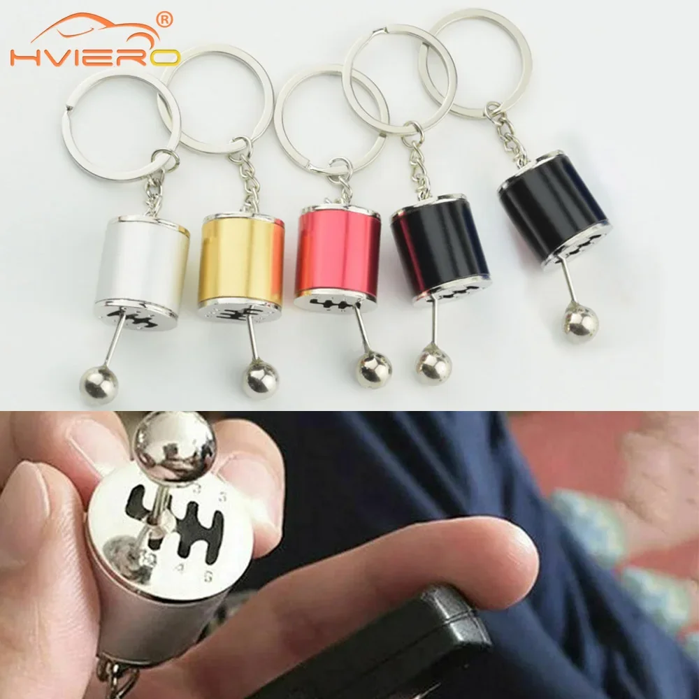 Car Keyring Knob Shift Stick Gift Interior Accessories Ring Multicolor Gear Box Keychain Unisex Imitation 6Speed Manual Styling