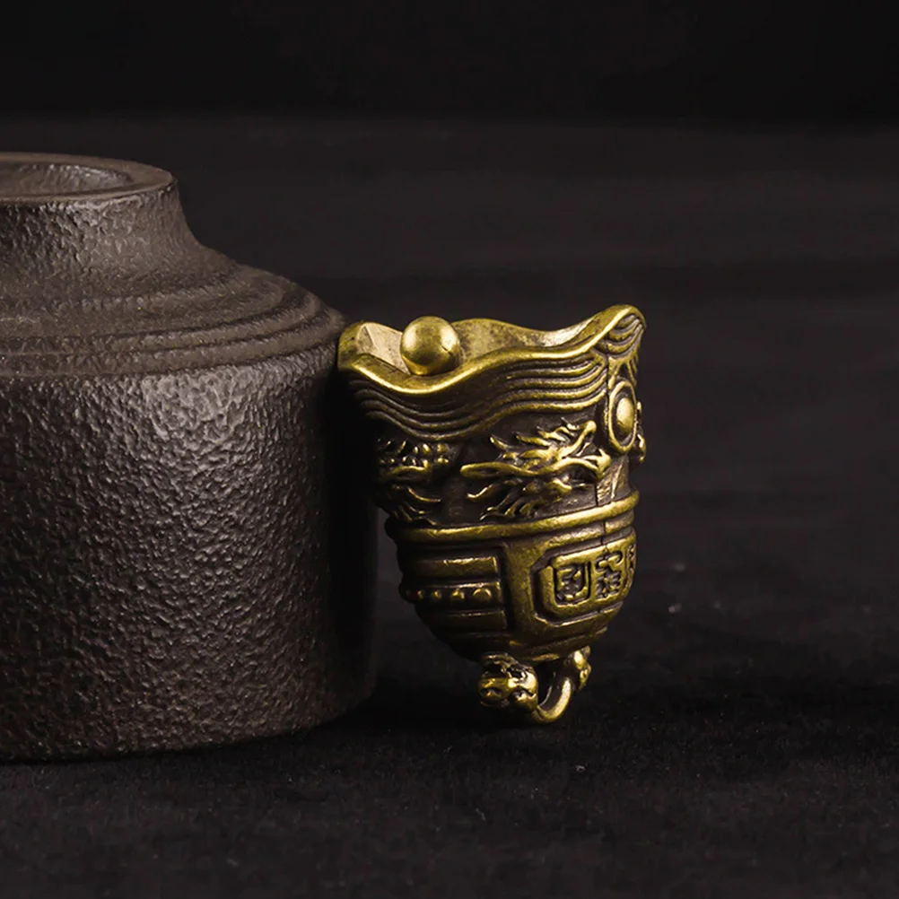 

2Pcs Brass Bell Statues Feng Shui Retro Ornament Keychain Pendant Hanging Decoration for Evil Spirit Protection Vintage Metal