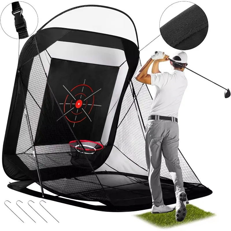 Portable Indoor/Outdoor Personal Golf Practice Net Nylon Driving Range Golf Chipping Net for Training Aids