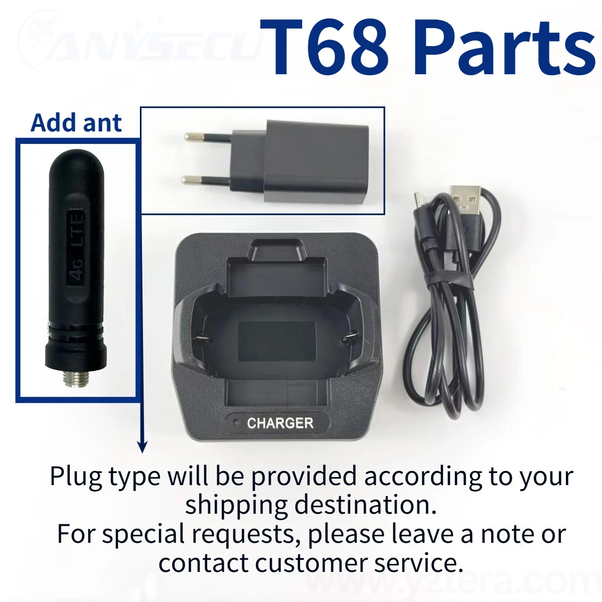 Anysecu T68 Walkie-Talkie Accessories Charging Dock Antenna