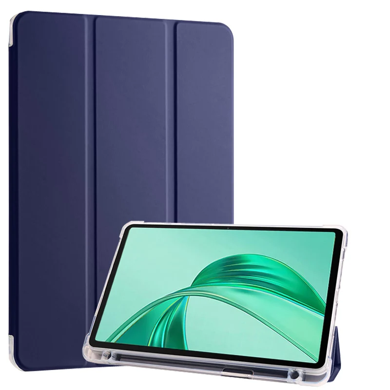 Tablet Untuk Honor Pad X8a casing dengan tempat pensil tri-folding Stand TPU lembut belakang untuk Coque Honor Pad X8a PadX8a penutup 11 inci