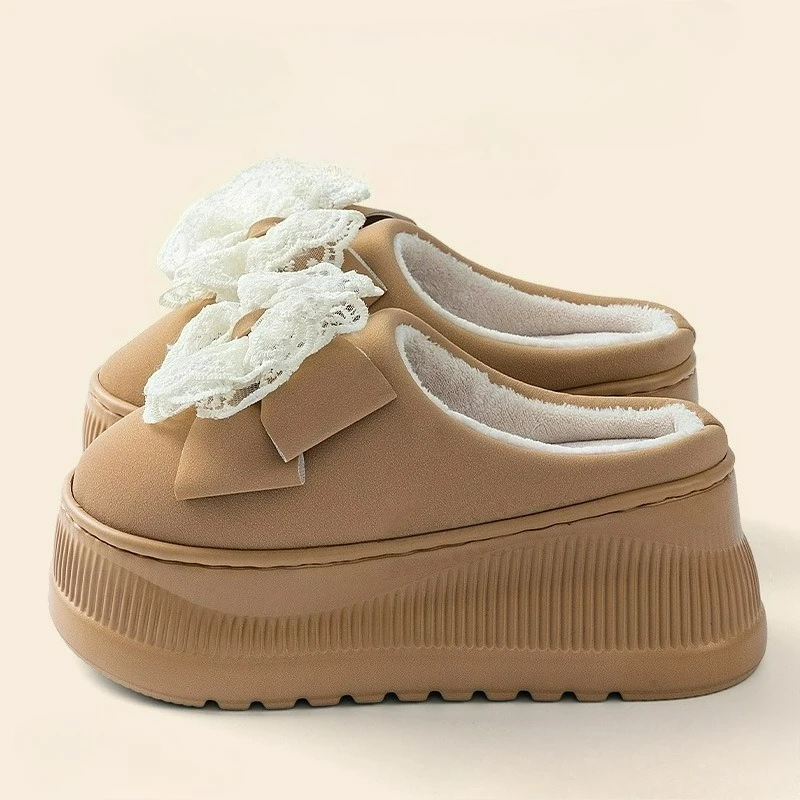 شباشب قطنية للنساء في الشتاء، طراز جديد للارتداء الخارجي، حقيبة عازلة منزلية غير قابلة للانزلاق، أحذية قطنية بنعل سميك