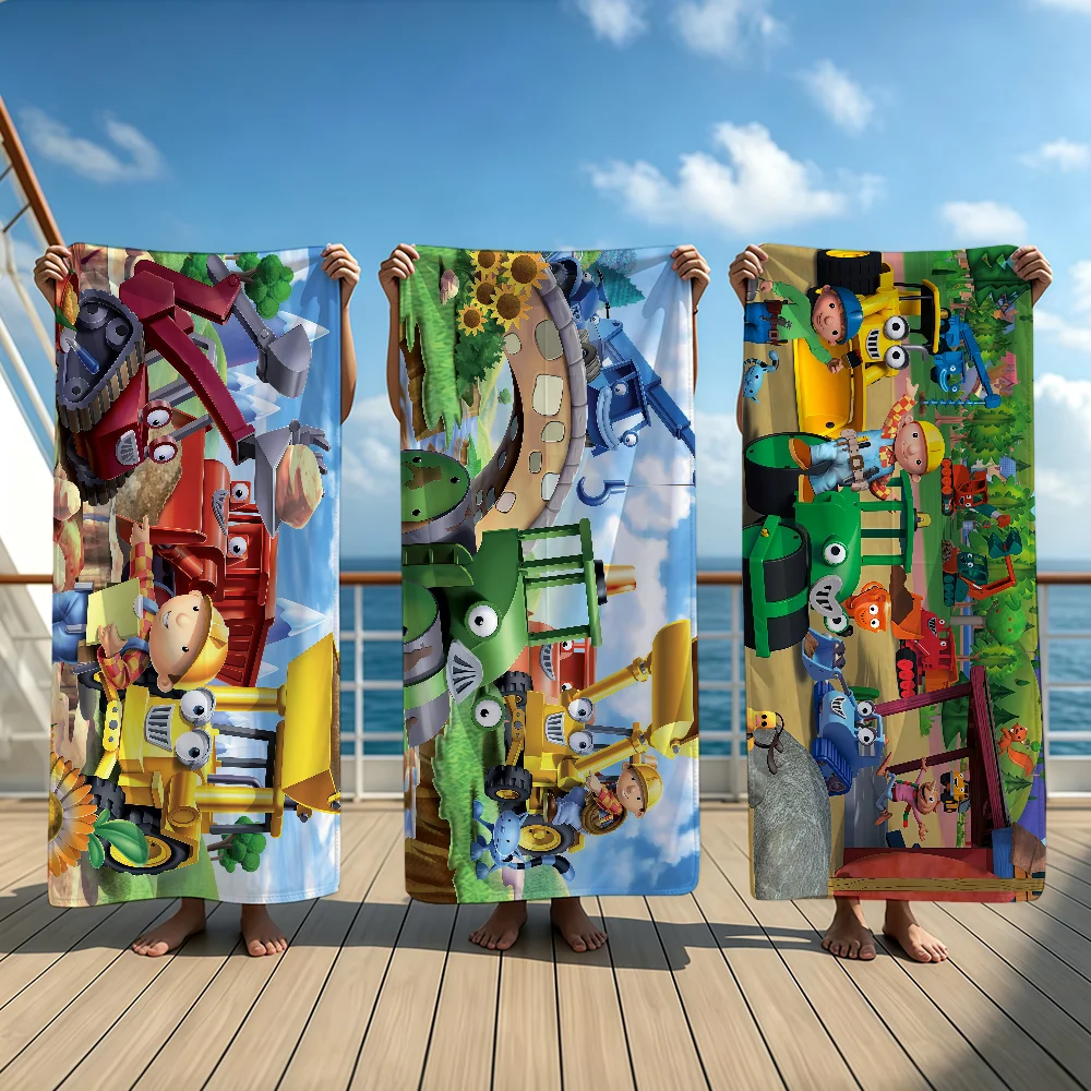 Cartoon Cute B-BobS The B-BuilderS Towel Beach Oversized Soft Ultra Absorbent Quick Drying Large Pool Travel Camping Bathroom