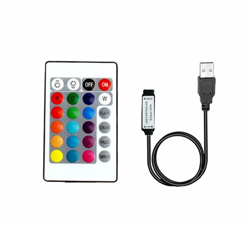 

IR Infrared Remote Controlle USB 5V RGB LED Lamp 24 Keys Universal IR Extender Lighting Control, for 2835 5050 3528 Led Dimmer