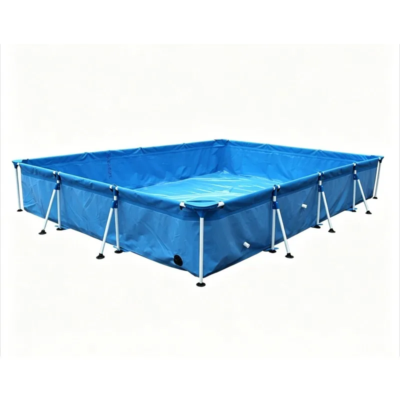 4.8m x 3.8m x 0.8m Frame Pool Large Blue Removable Portable Square Pool for Adult Families To Use in Their Backyard