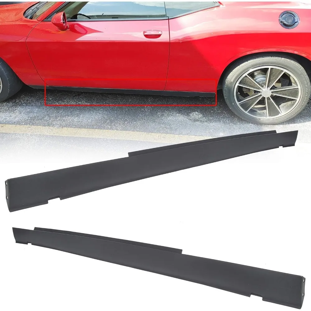 Door Exterior Rocker Panel Guard Molding Trim Rail Compatible with Side Skirt Extension Body Kit Replacement Pair