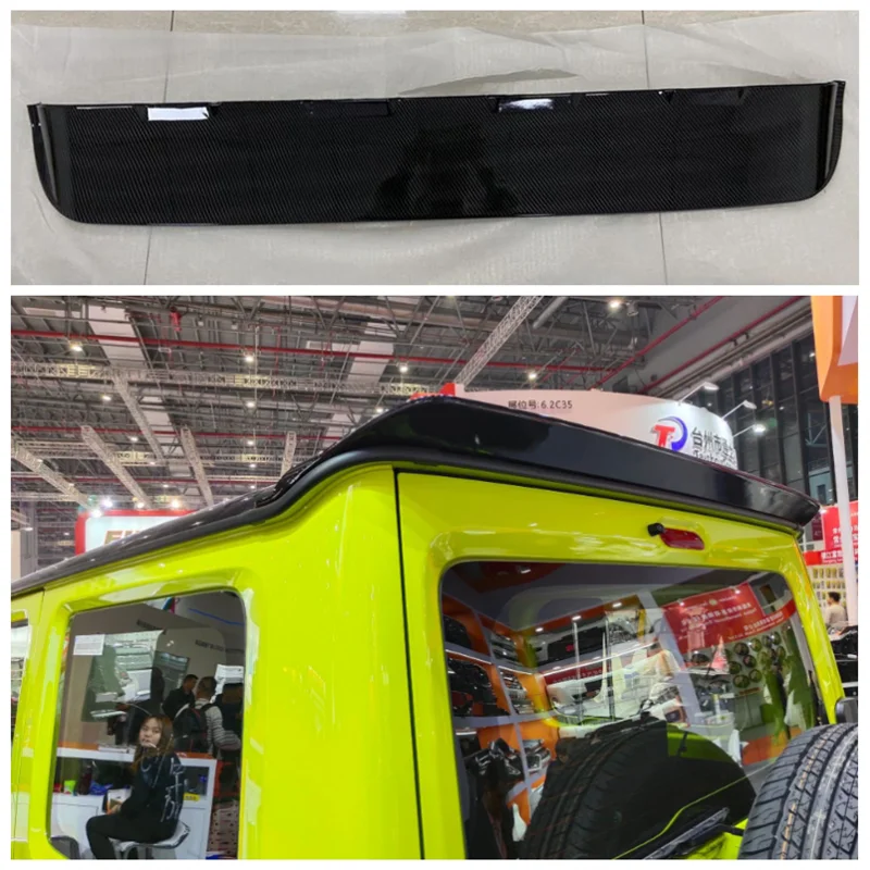 For Suzuki Jimny Jb74 2019-2022 High Quality ABS Black & ABS Carbon Car Rear Trunk Lip Spoiler Roof Wing