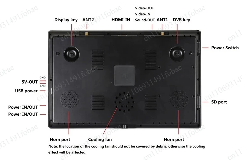 10.2 Inch FPV Monitor, 5.8G Dual Receiver with DVR Recording Function
