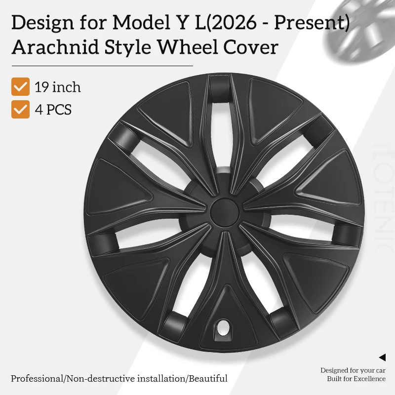 4PCS for Tesla Model Y L Version 2026-Present 19 Inch Wheel Hub Caps Full Rim Covers Replacement Wheel Cover Accessories