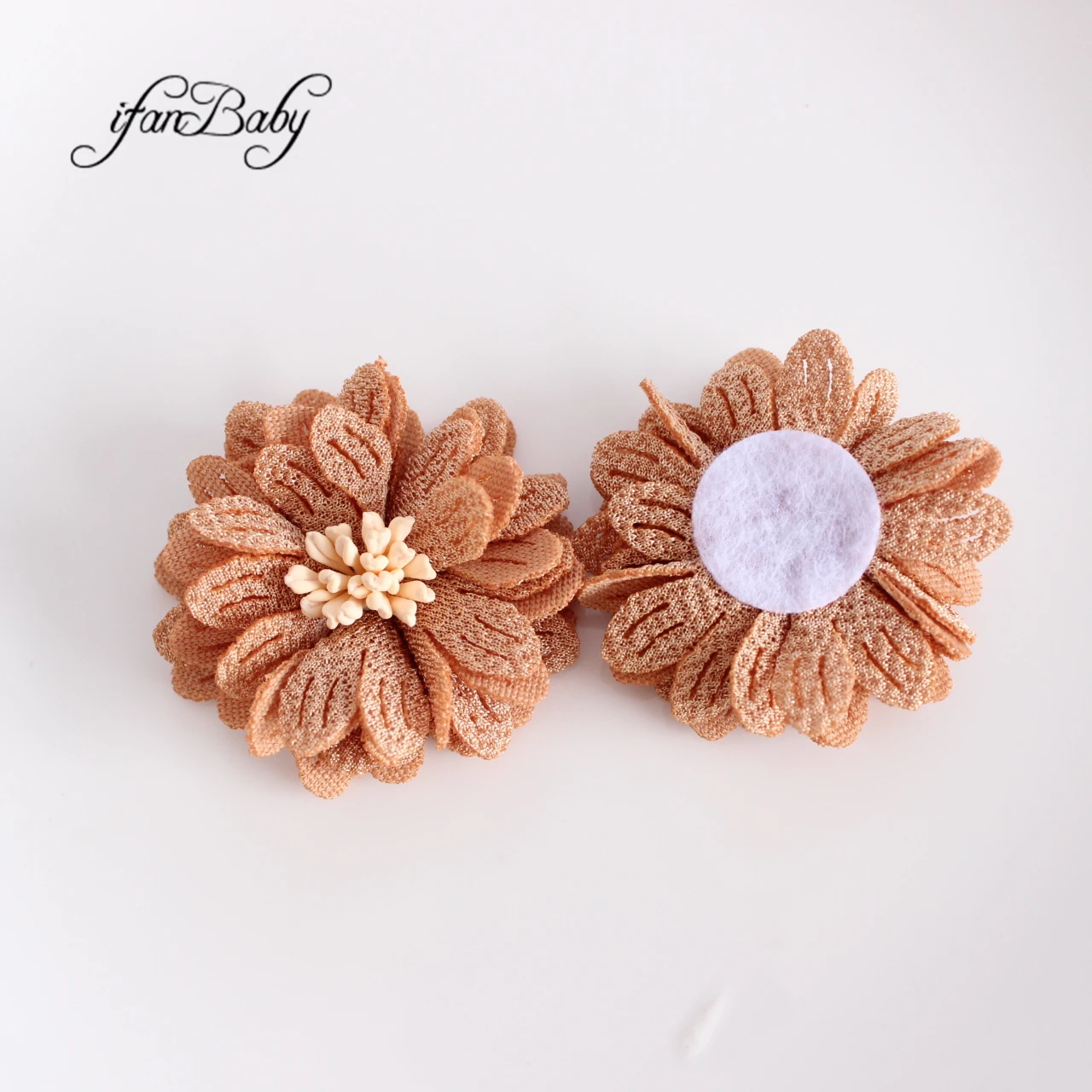 4.5CM Fashion Solid Artificial Fabric Flowers With Stamen For Hair Accessories Hairband Apparel Accessories 23 Colors