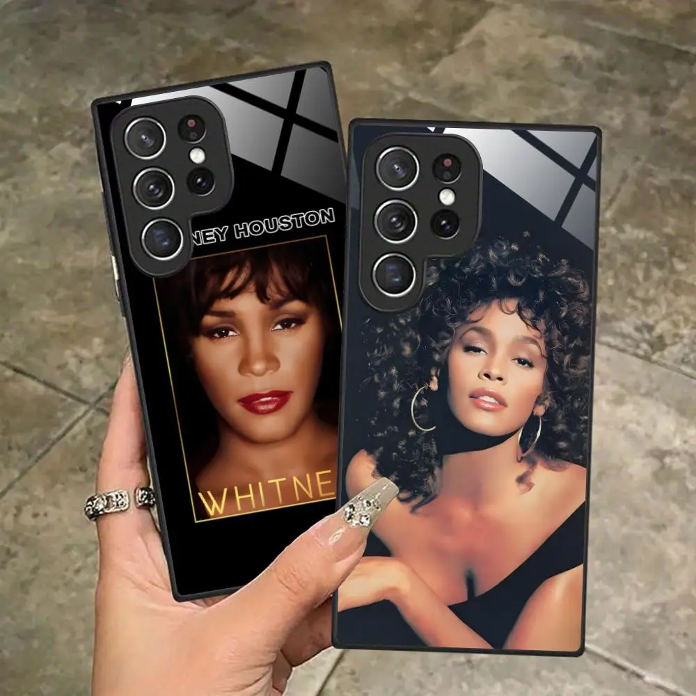 Whitney Houston Mobile Phone Case for Samsung Galaxy S26 S25 S24 S23 S22 S21 S20 Note20 Plus FE Ultra Glass Colorful Cover Cover