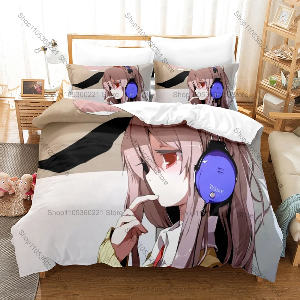 Touhou Project Bedding Set 3Pcs Reimu Marisa Fantasy Pattern Comfort Bed Linen For Otaku Fans All Season