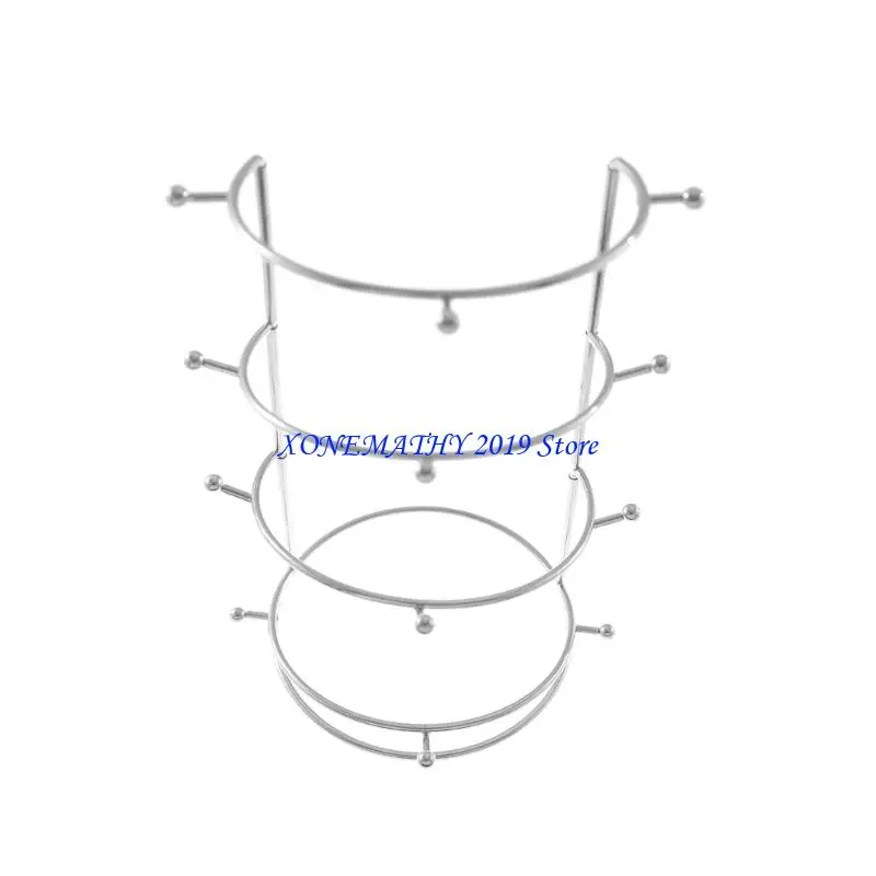 

F42F Stainless Steel Four Layer Crown Display Rack Crystal Hairband Support Holder Easy To Assemble Jewelry Storage Stand