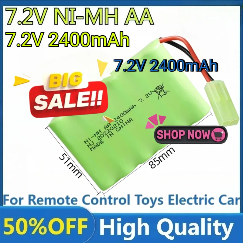 

For Remote Control Toys Electric Car Parts SM/JST/EL2P/TAMIYA Plug 7.2V 2400mah Upgrade NI-MH AA 2400mah Rechargeable Battery