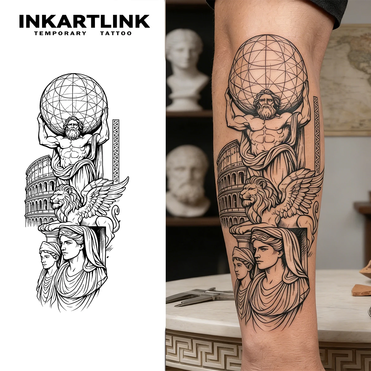 adesivo-de-tatuagem-de-mitologia-grega-inkartlink-a-prova-d'Agua-com-cores-duradouras-por-1-2-semanas-essencial-para-pessoas-modernas