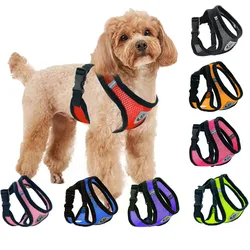 Dog Harness Vest For Small Dogs Cat Adjustable Dog Harness Chest Strap With Leash Set Mesh Vest Chihuahua Walking Leads Leash XL