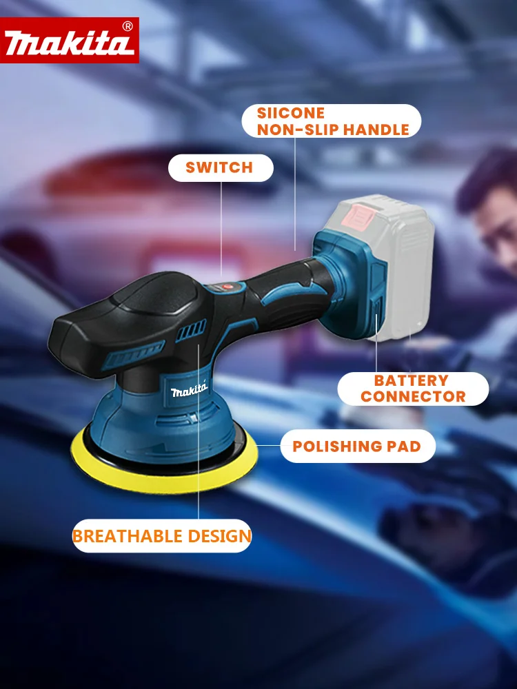 Makita Cordless 8 Gears Digital Display Car Polisher Electric Polisher Auto Car Waxing Polishing Machine For Makita 18V Battery