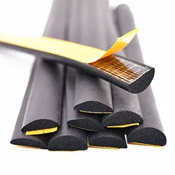 1M EPDM Foam Seal Strip for carequipment cabinet oill tank waterproof dust soundproof semicircle self-adhesion strip Hardware