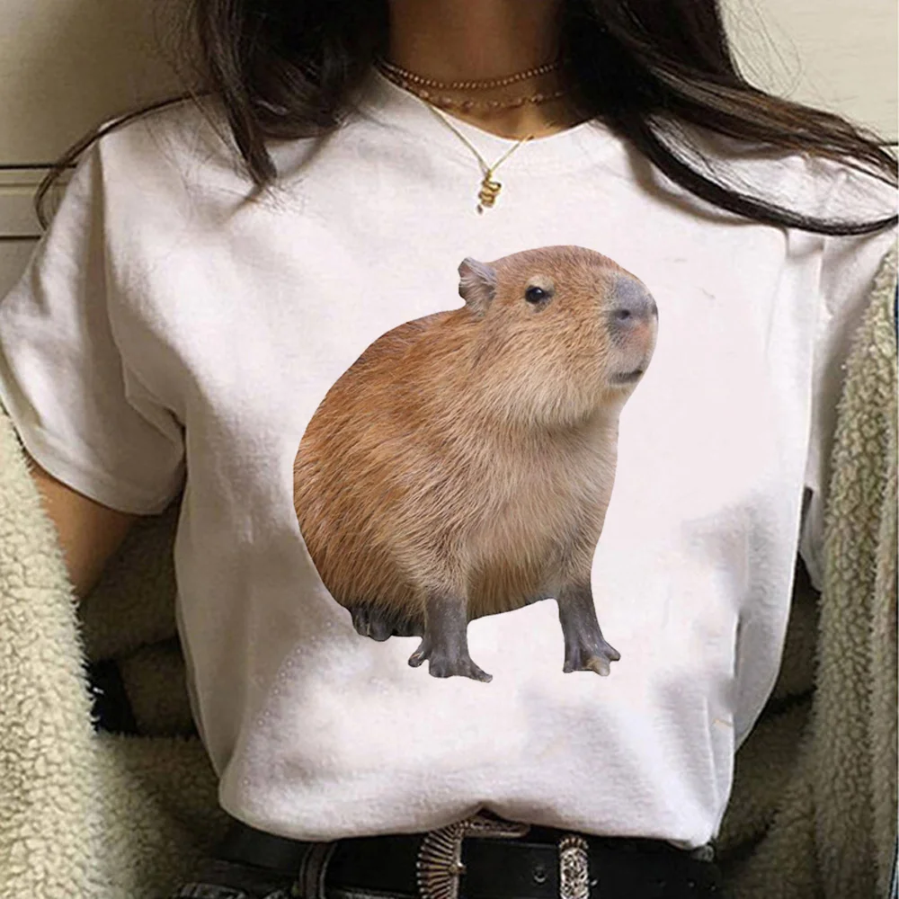 Capybara t-shirt donna graphic summer designer Tee girl graphic manga y2k abbigliamento