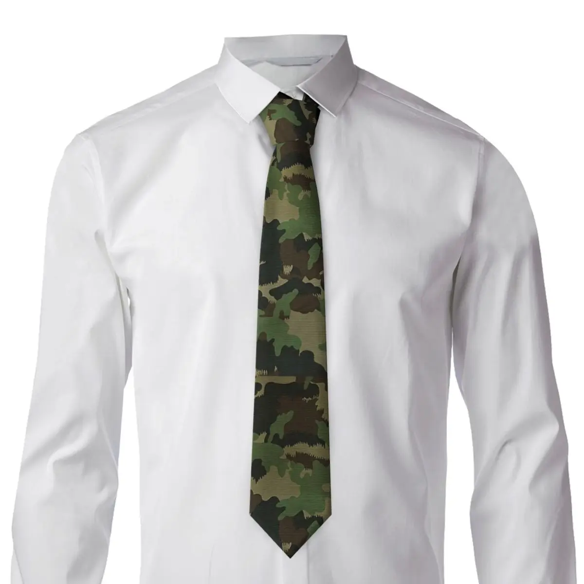 TAZ 90 Swiss Camo Military Tactical Gear Army Camouflage Necktie for Men Silk Polyester 8 cm Neck Ties Wedding Accessories Tie