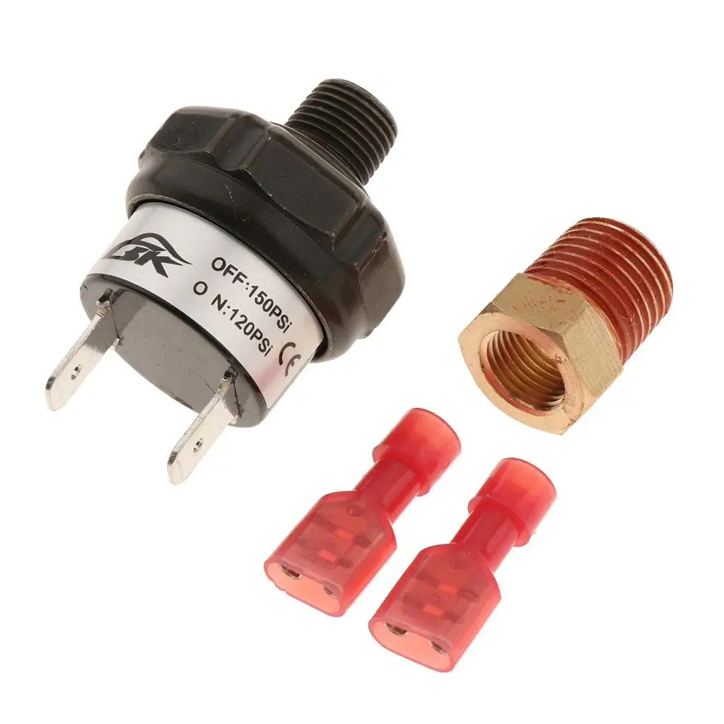 1/4 inch 1/8 inch NPT 120 PSI Air Pressure Switch Tank Mount for 12 Compressor Train Air Horn