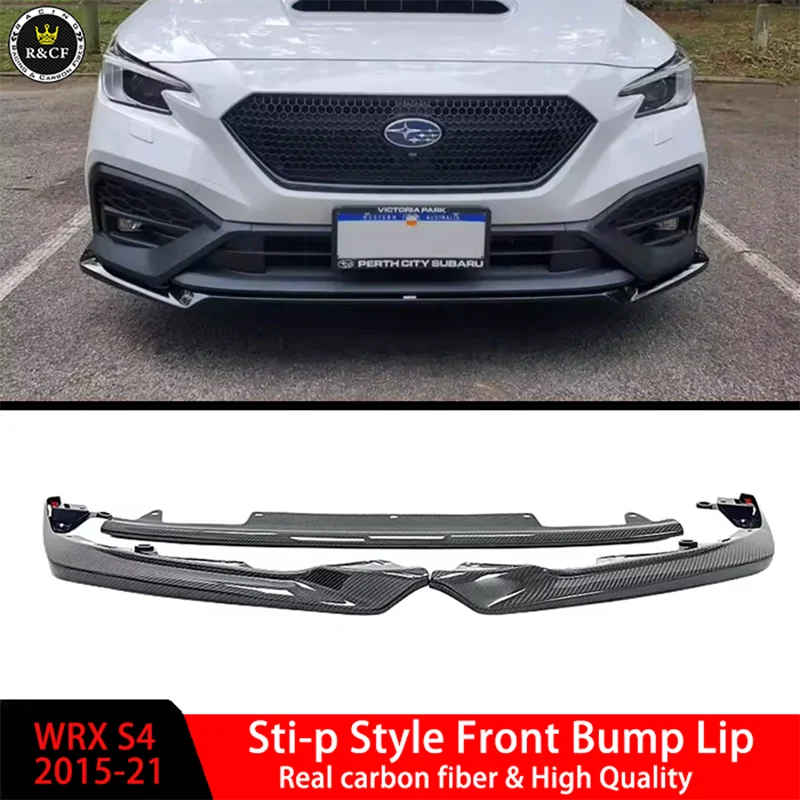 2022 WRX S4 Sti style Carbon Fiber Front Spoiler Splitter 3-PC For Subaru WRX S4 JDM parts