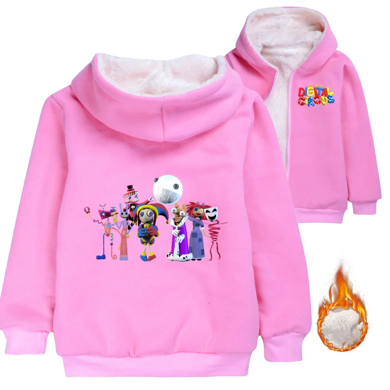 2023 Winter Clothes Kids The Amazing Digital Circus Costume Baby Girls Pomni Jax Jackets Junior Boys Thick Warm Coats Outerwear