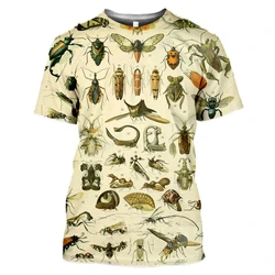 Summer New Different Types of Insect Men's T-shirts Hip Hop Street Harajuku Round Neck Plus Size Fashion Short Sleeves