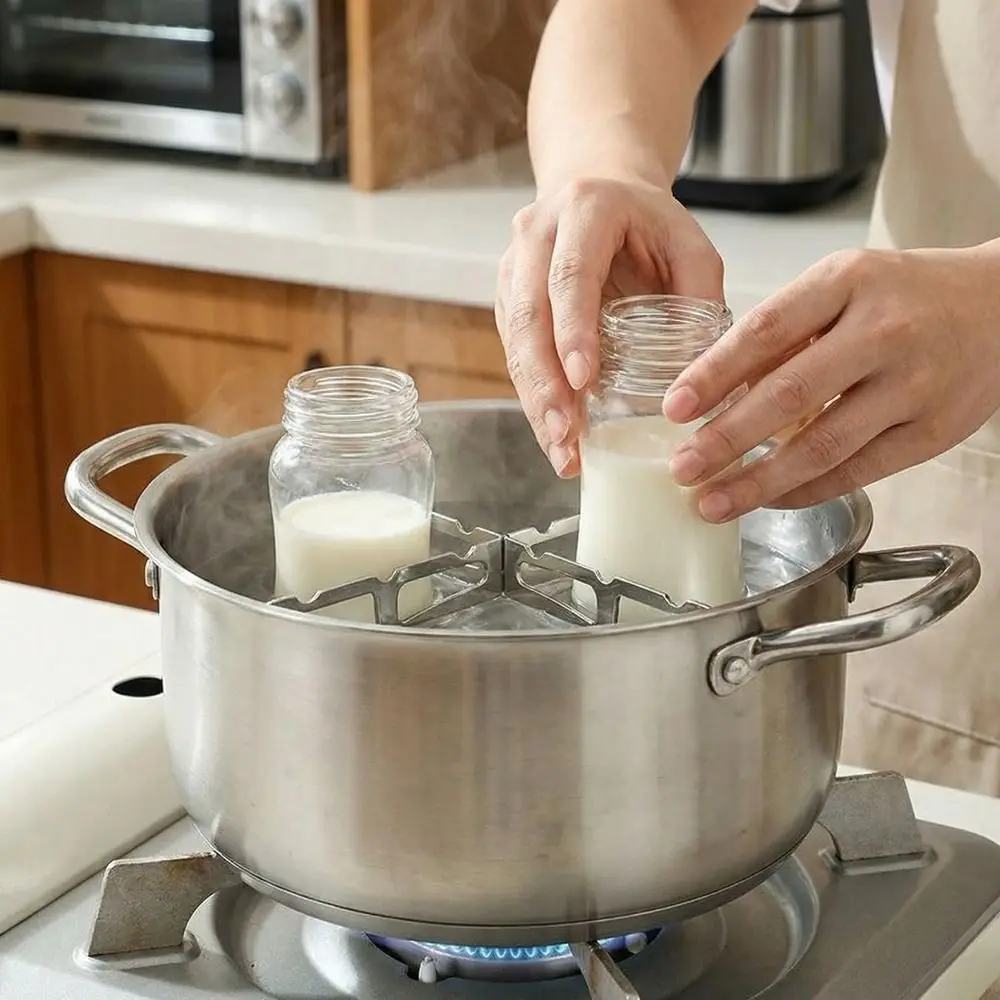 

Portable Stainless Steel Cross Steaming Rack Compact Folding Stove Rack Heat Insulation Cooking Stand Camping