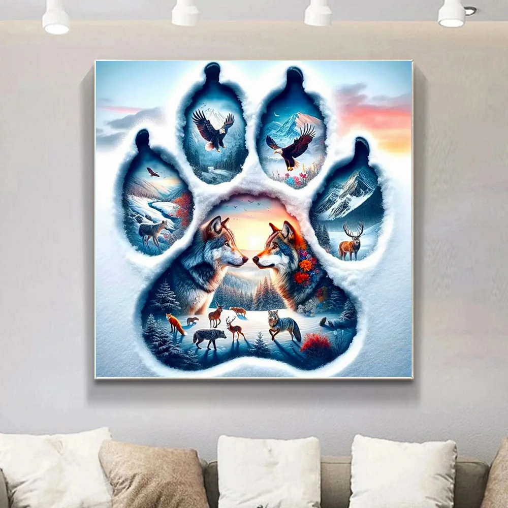 Diamant-Stickerei, Wolf, volle Runde, Diamant-Malerei, Tiere, Adler-Set, Schnee, DIY, mag Dekoration, Mosaik, Hirsch, Wandkunst, einzigartiges Geschenk