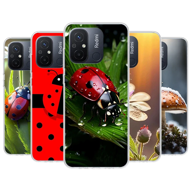 Insect Seven-Star ladybug Phone Case For Xiaomi Redmi 12 12C 10 10C 10A 9T 9C 9A 9 8 8A 7 7A 6 6A K20 K30 K40 Pro S2 Fundas Cove