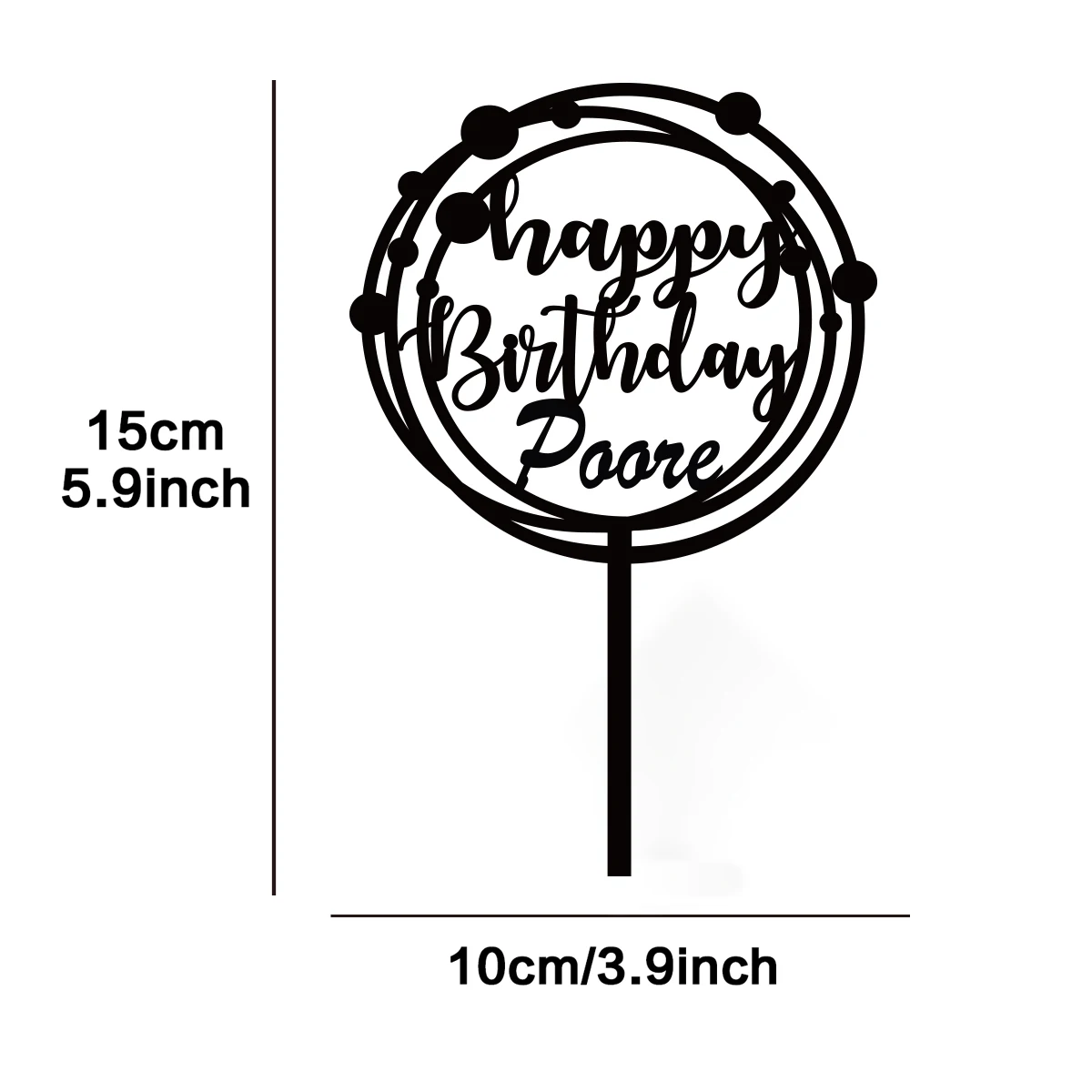 1PC Cartoon Happy beautiful birthday Customized Name Cake Stand Bar Topper Supplies Graduations & Holiday Celebrations view 5
