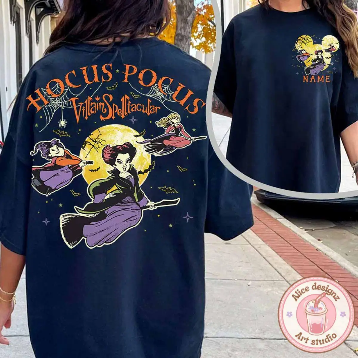 تي شيرت مخصص لعائلة الهالوين "الساحرة المجنونة" أزياء ديزني ساندرسون الأخوات