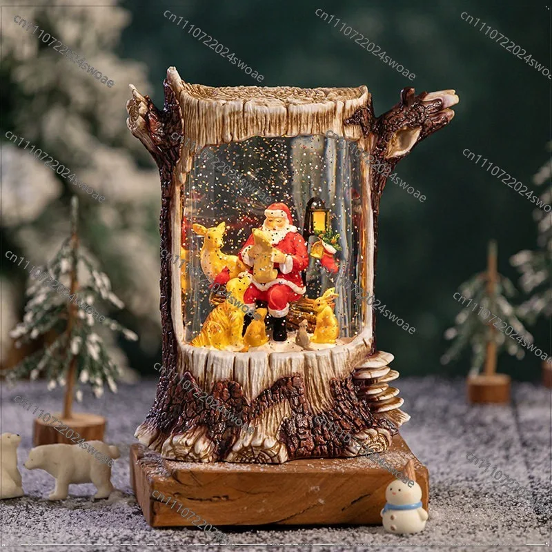 Christmas Decorations, Music Box, Crystal Ball Ornament, Scene Arrangement Props, Music Box, Snow Children's Gifts