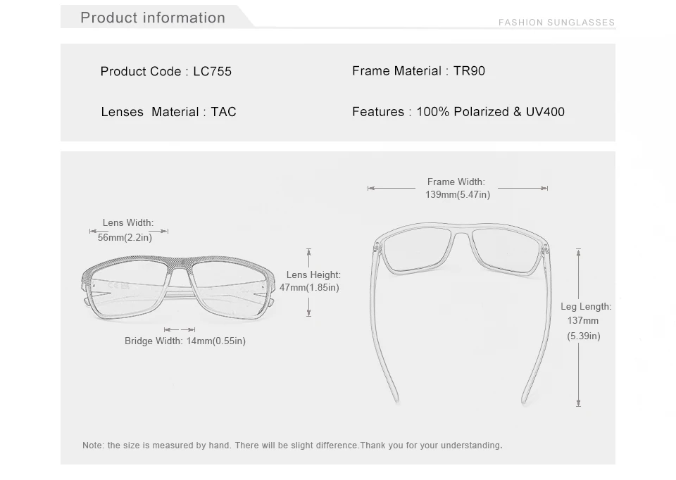 Ninesun polarisierte sonnenbrille männer neue mode frauen fahren große rahmen brille uv400 sport blend freie nachtsicht brillen – Detail 3