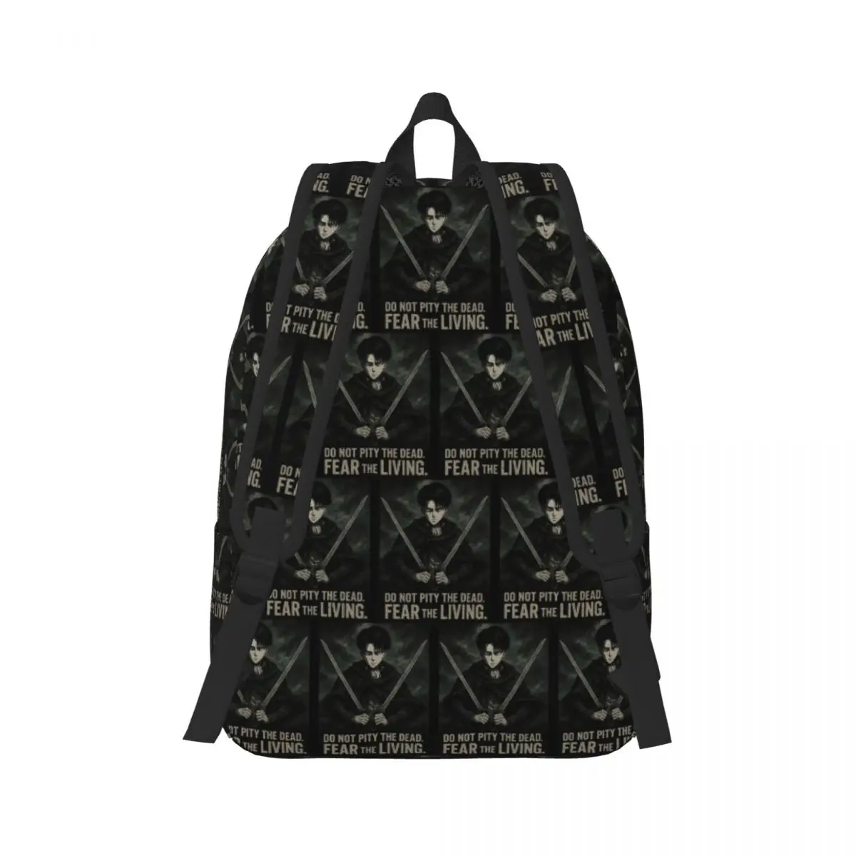 Levi Ackerman Fear The Living Backpack Daypack Large Capacity Kids BookBag School Bag Shoulder Bags for Men Women