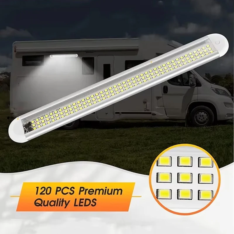 

120 светодиодов 12 В/24 В для кемпера, фургона, внутреннее освещение, лампа для чтения в кабине 1000 люмен для грузовиков, лодок, грузовиков, энергоэффективная и прочная