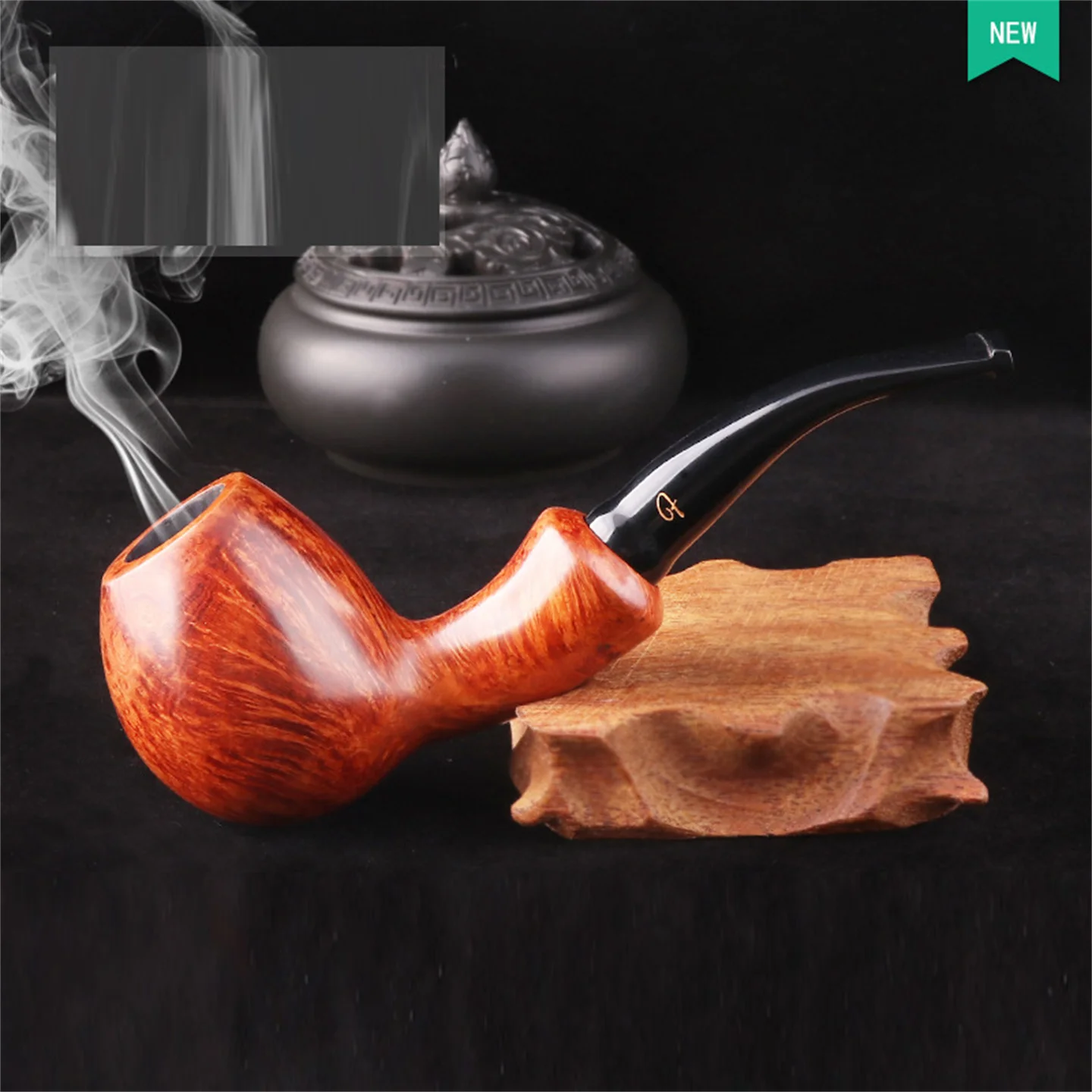 Handmade Hammer Briar Wood 9mm Filter Cut Tobacco Pipe Retro Gentleman Bent Type Smoking Pipe With Accessory Father's Gift