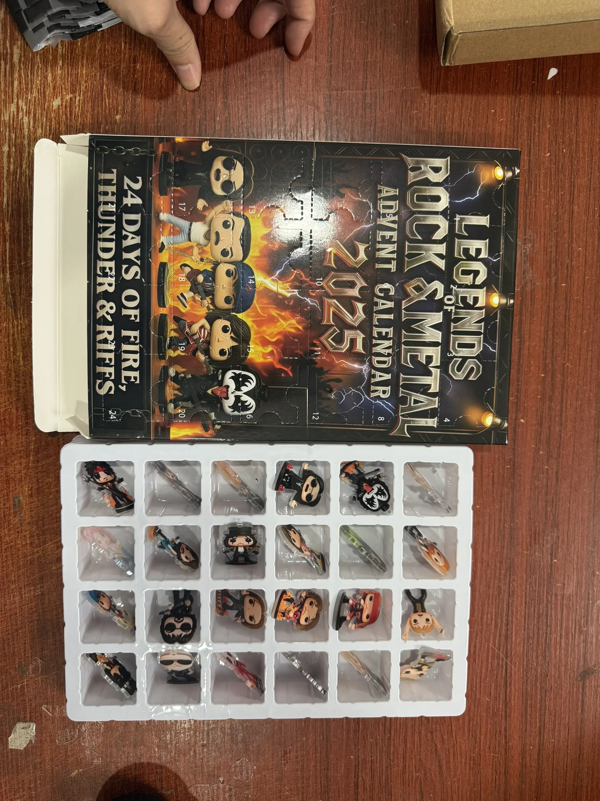 ** Calendario de Adviento de roca y metal, caja ciega de regalo, colección de personajes musicales icónicas de acrílico plano 2D, calendario de cuenta regresiva, regalos para fanáticos