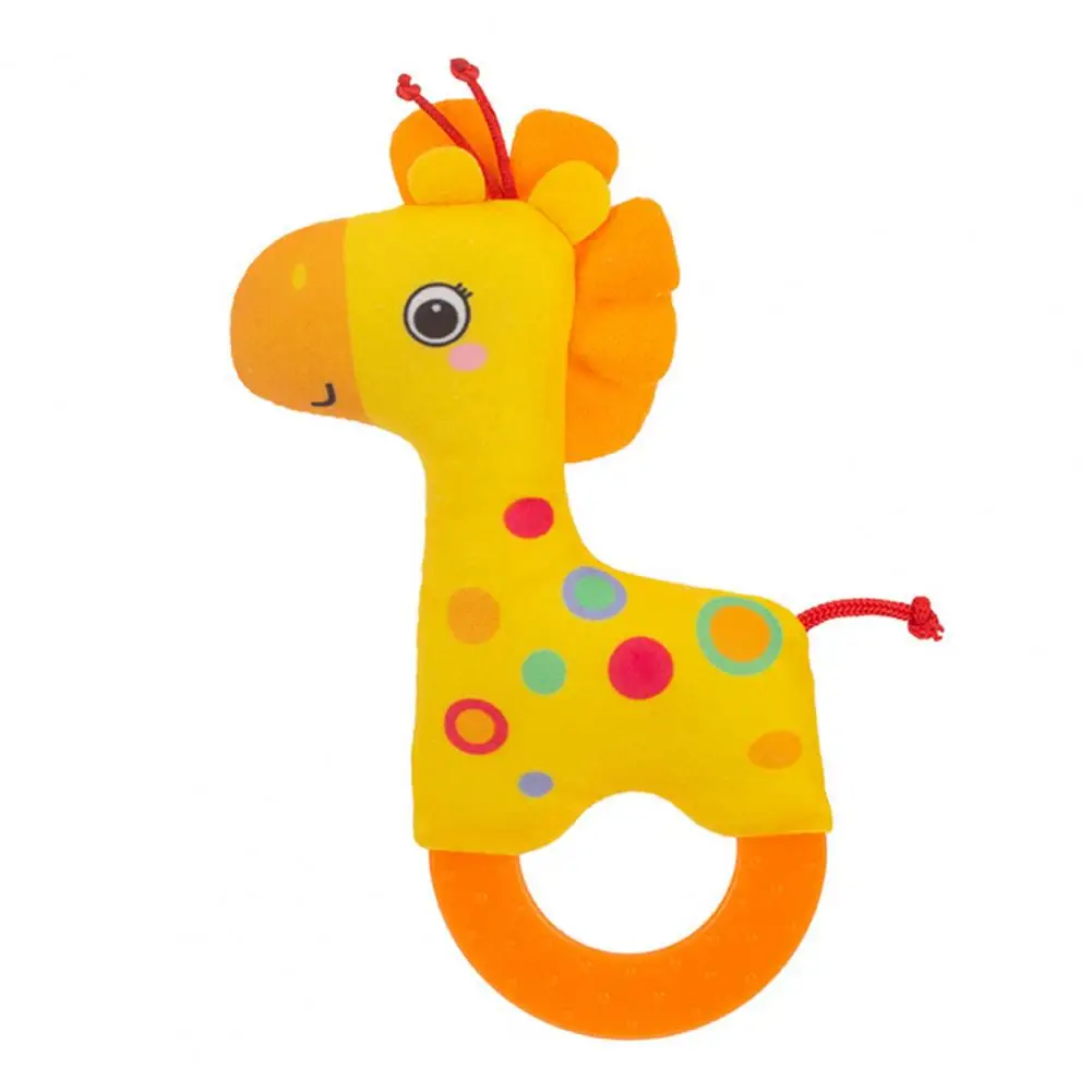 Hot Sales！Plush Toy Cute Cartoon Animal Shaped Anxiety Relieving Stuffed Rattle for Infants