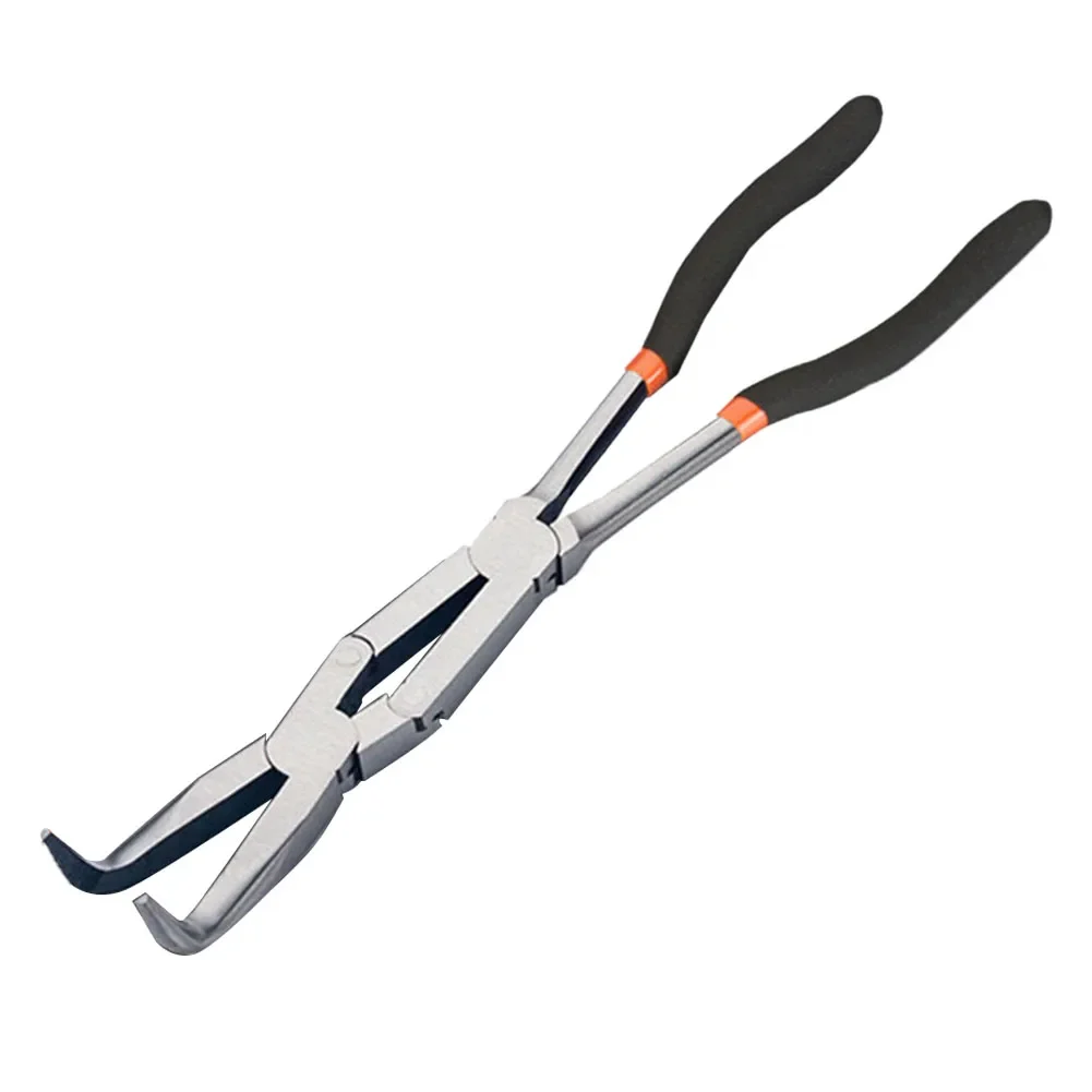 Steel 13Inch 280mm Extra Double Long Nose Pliers Cable Puller Needle Nose Pliers 45° 90° Replace Car Accessories