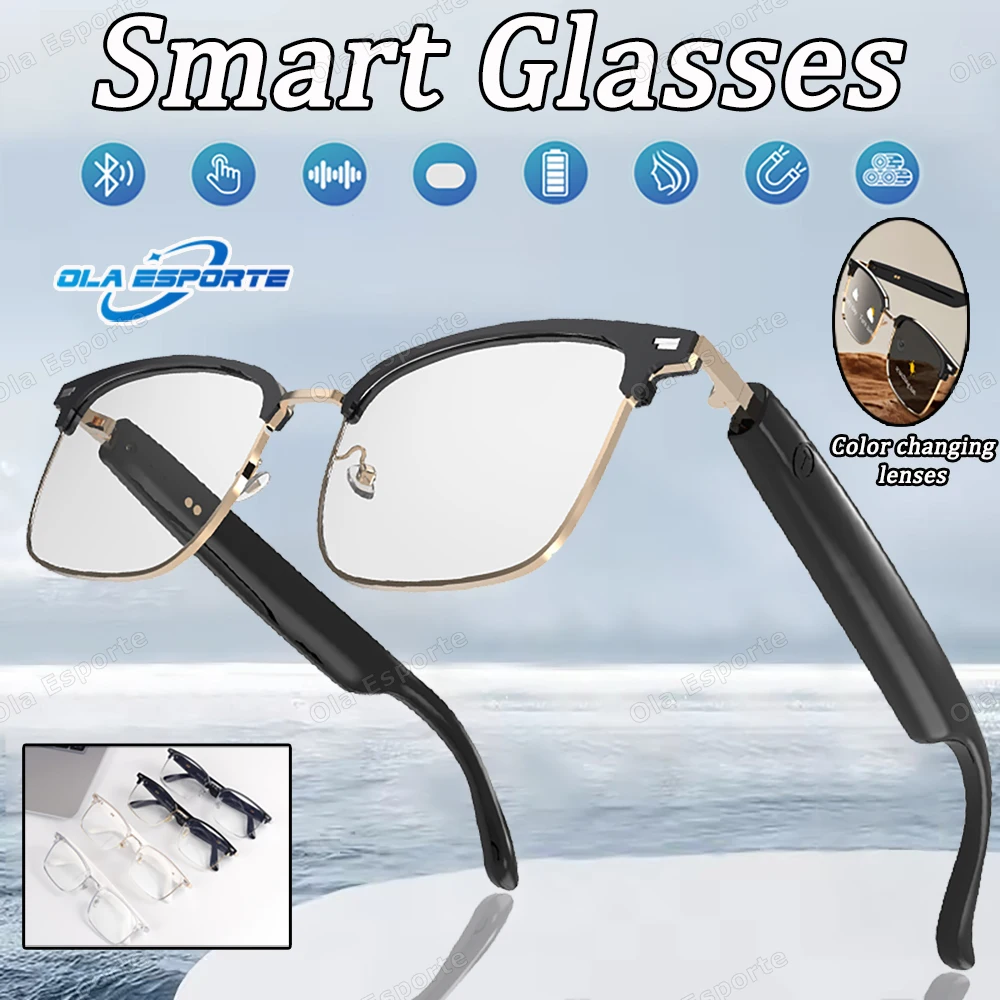 

Smart Glasses For Android IOS Bluetooth Call Anti-blue Light Lenses Smartglasse AI Voice Music Life Waterproof glasses Men Women